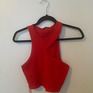 Zara Red Cutout Tank